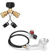 WADEO Propane Burner Head with Propane Tank Splitter, High Pressure Cast-Iron Burner Head with 4F...