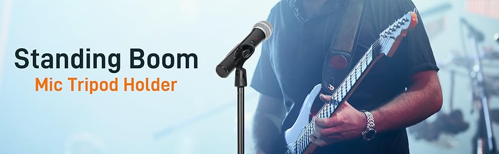 Universal Compact Base Microphone Stand; Adjustable Heavy Duty; Lightweight; Professional Stage