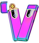 Electronic Lighter, Cool USB Rechargeable Lighter Touch Ignition Cycle Charging Lighter,Windproof...