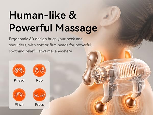 IKEEPFIT neck massager with heat cordless for deep tissue relief for car office home wireless