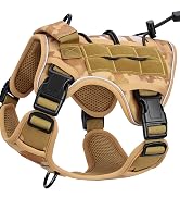 Heavy-Duty Tactical Dog Harness for Large Dogs, No Pull Adjustable Reflective Pet Vest with Molle...