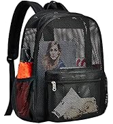 USPECLARE Heavy Duty Semi-Transparent Mesh Backpack,See Through College Student Backpack