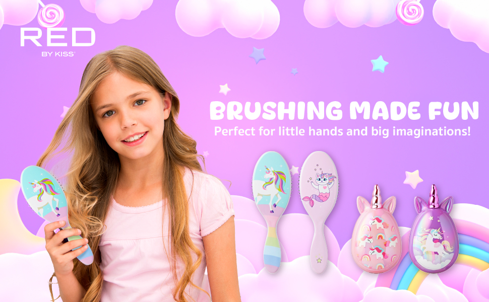RED KIDS HAIR BRUSH