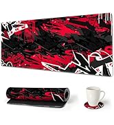 AIMSA Extended Gaming Mouse Pad Desk Mat, Large Mousepad with Stitched Edges (35x15.7 in), Keyboa...