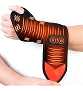 Carecomfi Cordless Hand Wrist Heating Pad with Massage Biult-in 3000mAh Battery Relieves Tenosyno...