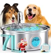 oneisall Dog Water Fountain, 7L/230oz/1.8G Quiet Dog Fountain Water Bowl, Stainless Steel Dog Wat...