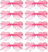 NACHLYNN 10 Pairs Heart Sunglasses Women Rimless Heart Shaped Sunglasses Candy Color Heart Glasse...