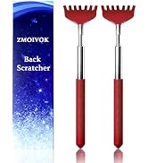 ZMOIVOK 2 Pack Back scratchers Set,Rubber Handles and Stainless Scratch Heads Back Scratcher Exte...