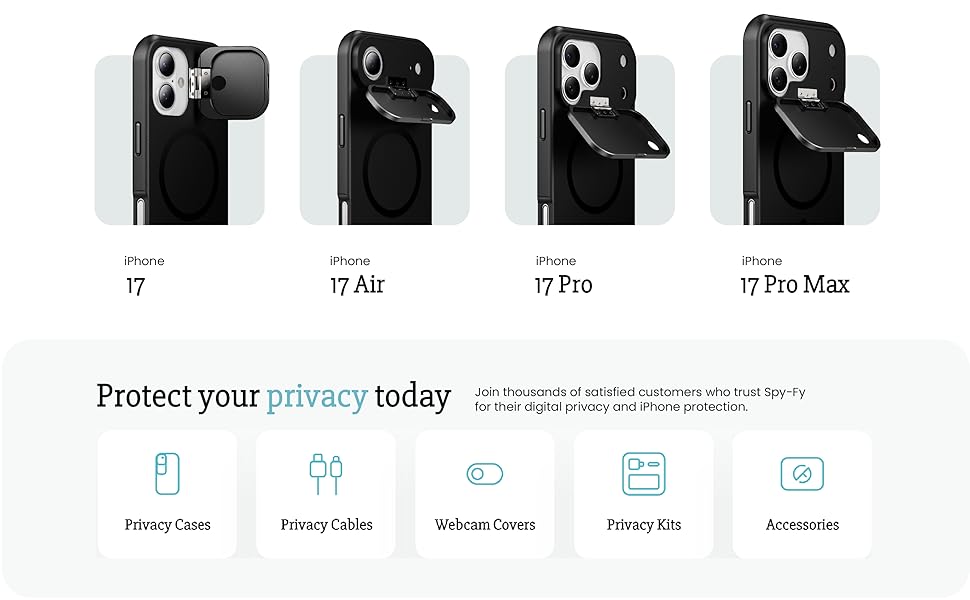 iphone 17 case privacy camera cover 17 air pro max hacker protection security slide webcam kickstand