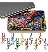 Cute Paper Clips, 100 Pcs Music Paper Clips Assorted Colors Metal Musical Notes Treble Clef Funny...