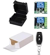Bkiyougo Wireless Relay Switch 12v Wireless Remote Control Relay Switch with 2 Recevers, 433Mhz U...