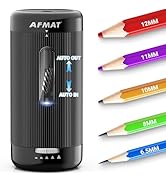 AFMAT Electric Pencil Sharpener, Auto in &amp; Out, 5 Nibs, Fully Automatic Pencil Sharpener for Clas...