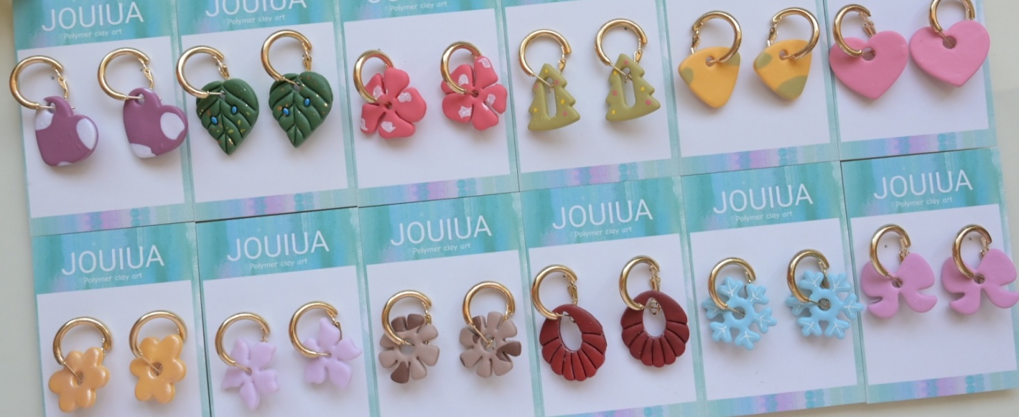 hoop earring flower geometric heart bow polymer clay cutter