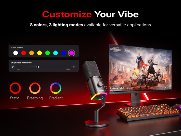 wireless dynamic gaming microphone for pc