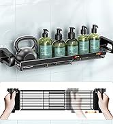 JOTPE Shower Caddy Suction Cup, Expandable Suction Shower Shelf with Large Capacity, Heavy Duty S...