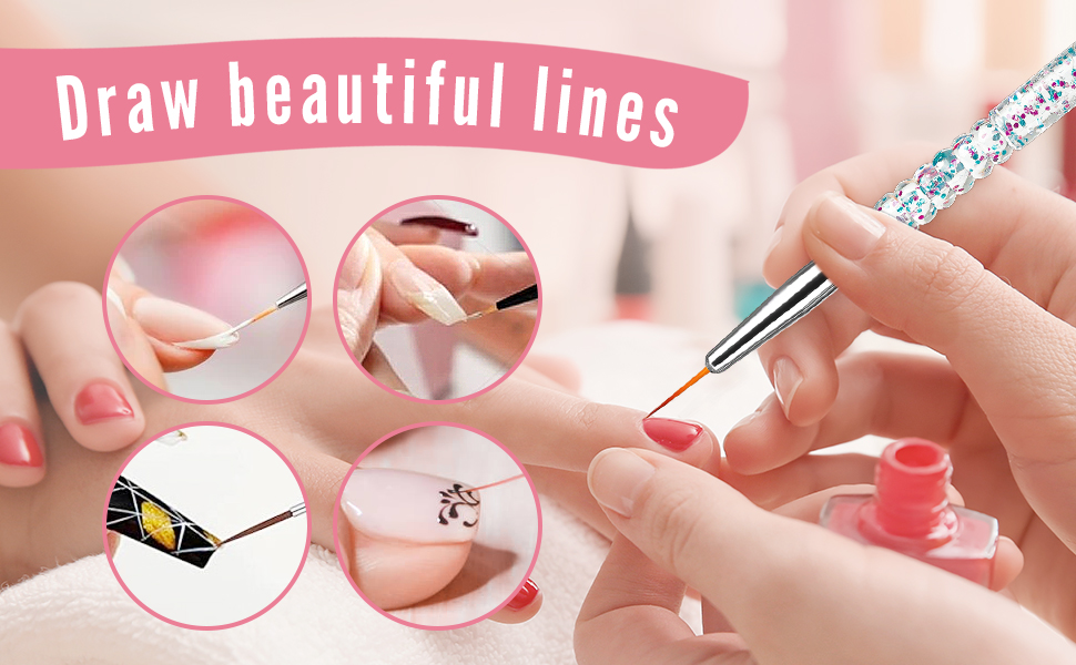 5pcs nail art liner brushes