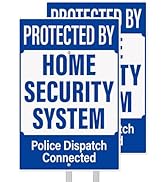 Anobell 2 Pack Home Security System Signs for Yard 8"x12" Aluminum Police Dispatch Connected Warn...