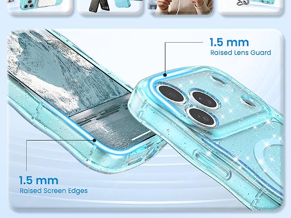 crystal Clear case transparent case magnetic case glitter case Glossy case cute case aesthetic case