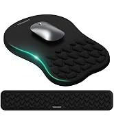 Ergonomic Mouse Pad with Wrist Rest,Keyboard Pad and Mousepad with Wrist Support,Massage Design E...