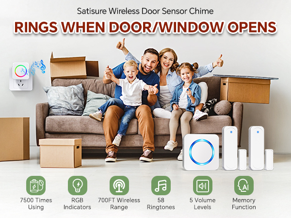 wireless door sensor chime