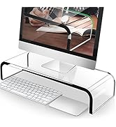 AboveTEK Acrylic Monitor Stand, Premium Large Monitor Riser 20 inch, Crystal Clear Acrylic Comput...