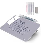 Small Desktop Glass Dry-Erase Whiteboard - 8 X 6 Inches Tabletop Easel Whiteboard with Stand, Des...