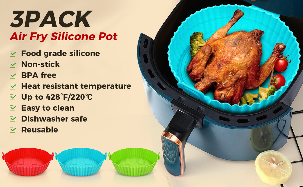 reusable air fryer silicone liners pot baking tray basket airfryer accessories disposable paper
