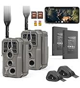 GardePro X66 Pro 2-Pack Cellular Trail Cameras (Non-WiFi), 7800mAh Batteries, 64GB SD Cards Inclu...