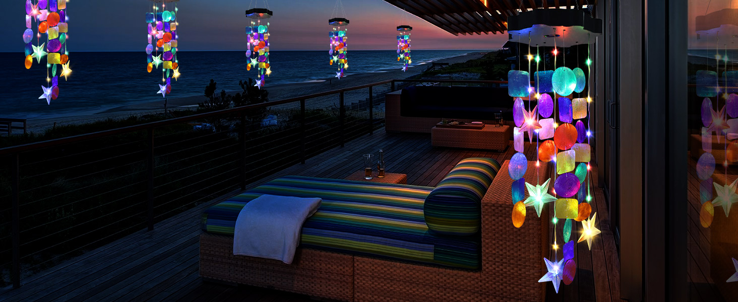 solar shell wind chimes