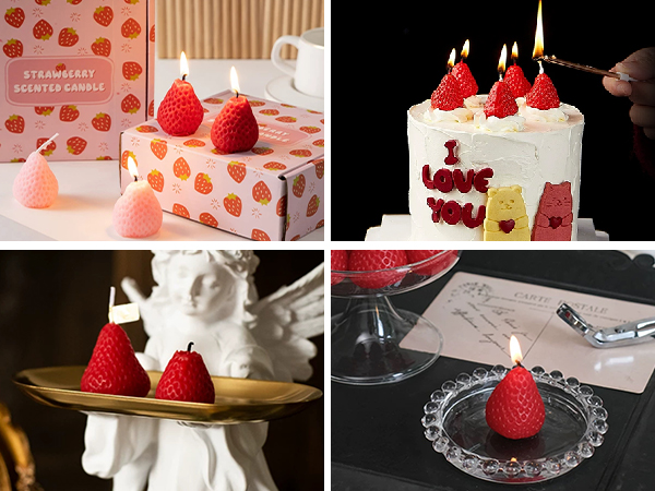 candle sets for home décor cute birthday candles strawberry soy candle