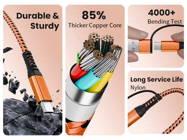 Durable Nylon Multi Charger Cord