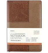M&amp;G Lined Journal Notebook 310 Pages, Medium A5 Leather Hardcover Notebooks, 5.5in x 8in Diary Ru...