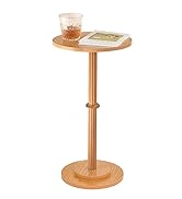 MaxSmeo Drink Table, Small Side Table for Small Spaces, Modern Round End Table with Fluted Wood L...