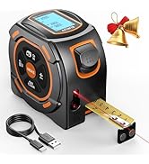 Laser Tape Measure 197Ft Laser Measurement &amp; 16Ft Manual Measuring Digital Tape Measure Support t...