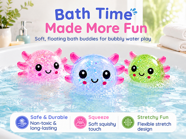Axolotl Squishy Glitter Stress Relief Toy
