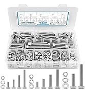 246PCS Hex Head Nuts and Bolts Assortment Kit, Stainless Steel 1/4-20, 5/16-18,3/8-16 Bolts and N...