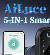 Smart Door Lock, Fingerprint Door Lock, Smart Biometric Deadbolt, Electronic Touchscreen Door Loc...