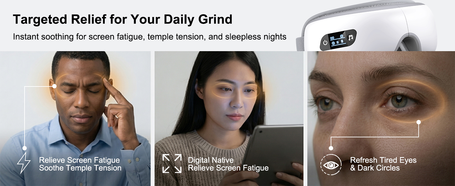 eye massager with heat and compression
