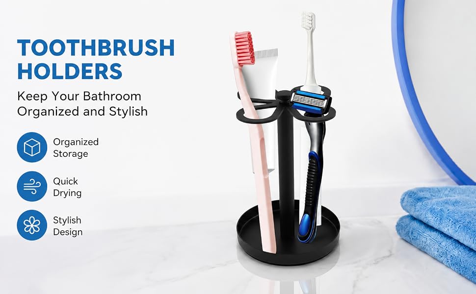 Black Stainless Steel Toothbrush Holder