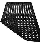 TEESHLY Bath Mat for Tub &amp; Shower, Non Slip Soft Bathmat with Suction Cups &amp; Drain Holes, Machine...