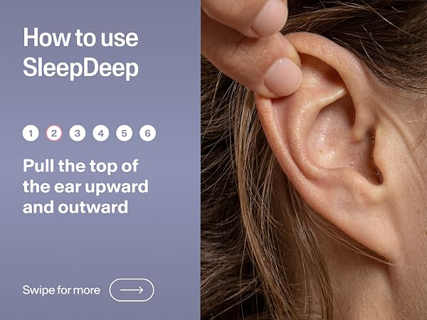 Steps on how to use Alpine SleepDeep sleeping ear plugs for side sleeper