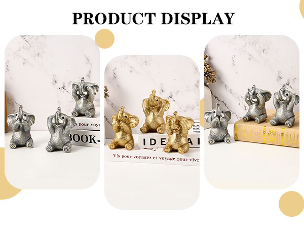 lephant figurines resin elephant decor small elephant statues lucky elephant set