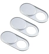 PRESSINART 3Pcs Metal Webcam Cover Slide Ultra Thin 0.04 Inch Silver Laptop Camera Privacy Cover ...