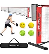 BAGAIL Portable Pickleball Net Set, 22 FT Regulation Size Pickle Ball Net with Ball Collector, Ca...