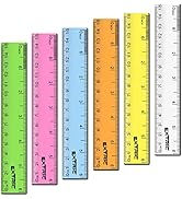 Ruler 6 Inch - Clear Rulers - Assorted Colors - 6 Count Rulers for Kids, Small Ruler Metric and I...