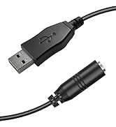 USB to 3.5mm Jack Audio Adapter, 97cm/3.2FT TRRS Aux Female to USB A Male Cable External Sound Ca...