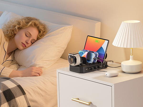 charging station for multiple devices Apple iPhone watch stand usb charging station android