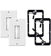 ZEXMTE Brush Wall Plate with Single Gang Low Voltage Mounting Bracket Wall Plate Cable Pass Throu...