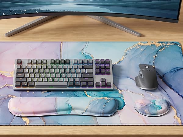 extended mouse pad with wrist rest