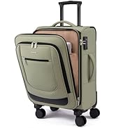 LOVEVOOK Carry On Luggage 22x14x9 Airline Approved, Softside Suitcase with Spinner Wheels for Men...